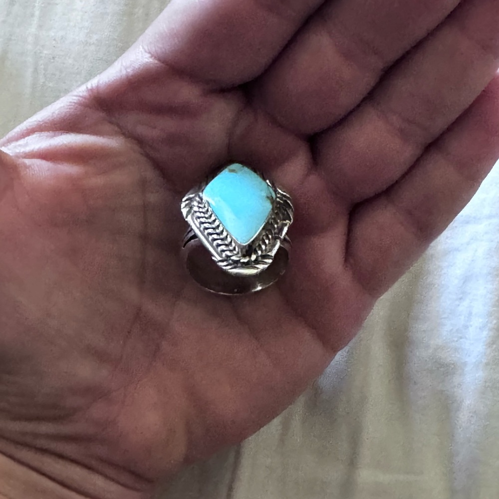 Silver And Turquoise Statement Ring - image 2